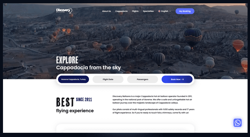 Balon firması kurumsal landing sayfası referansı